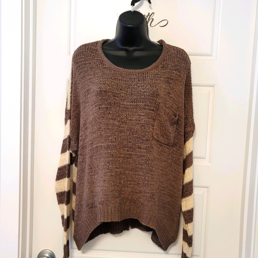 Beautiful brown and cream sweater.